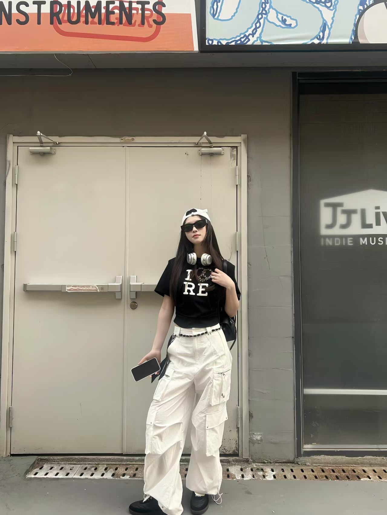 REVANUEUE 芮范25新款甜辣潮酷风短袖工装裤套装