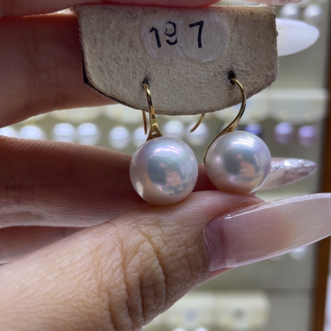 淡水珍珠耳饰18K金镶嵌