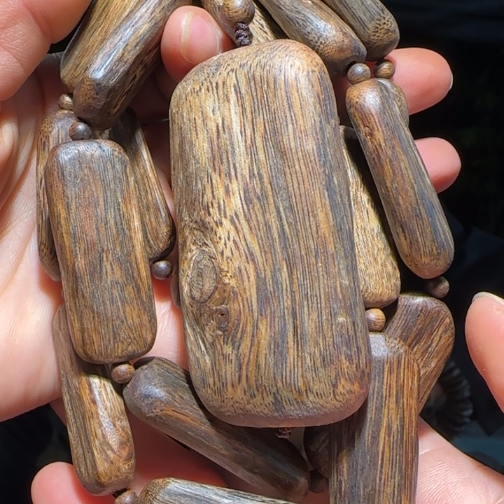 沉香手串油叶子链子72克