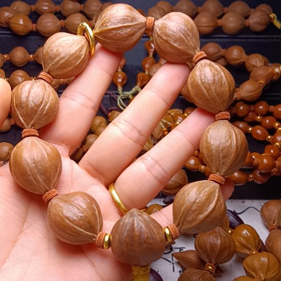 高***寒手串/手链橄榄核橄榄核手串铁核鸡血红四花2.2*2.7