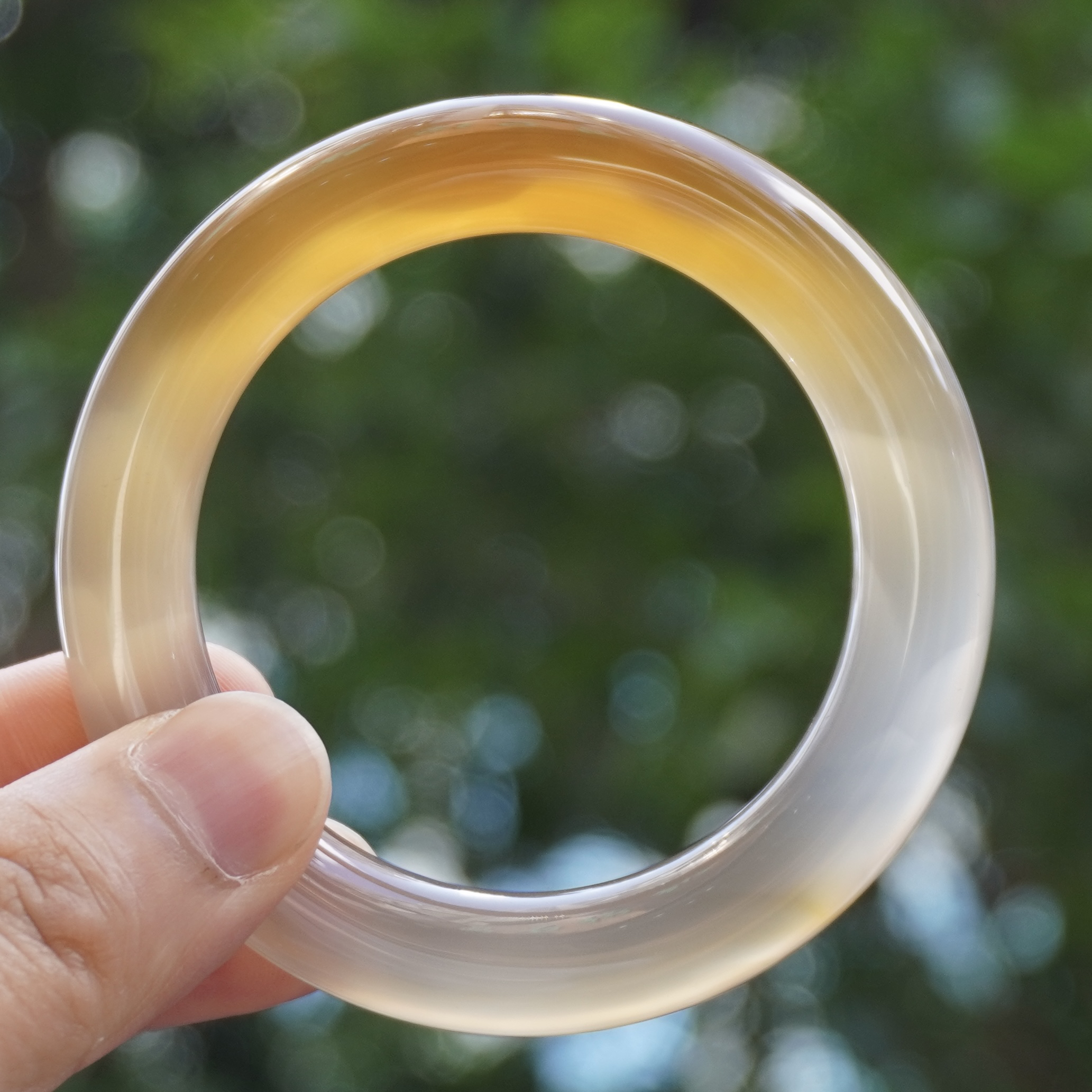 【阳琈珠宝】天然原矿俏色玛瑙手镯大胖圆甜甜圈/圈口54/编号293