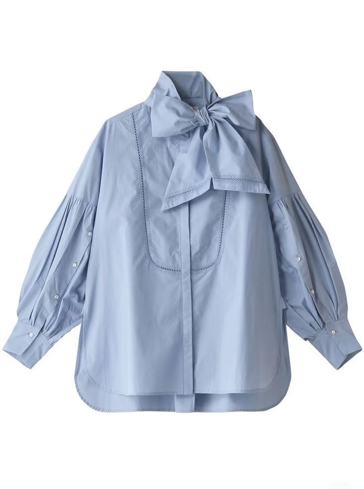 猪小妹精品服饰长袖洋气蓝色时尚宽松韩版秋季设计感夏季甜美