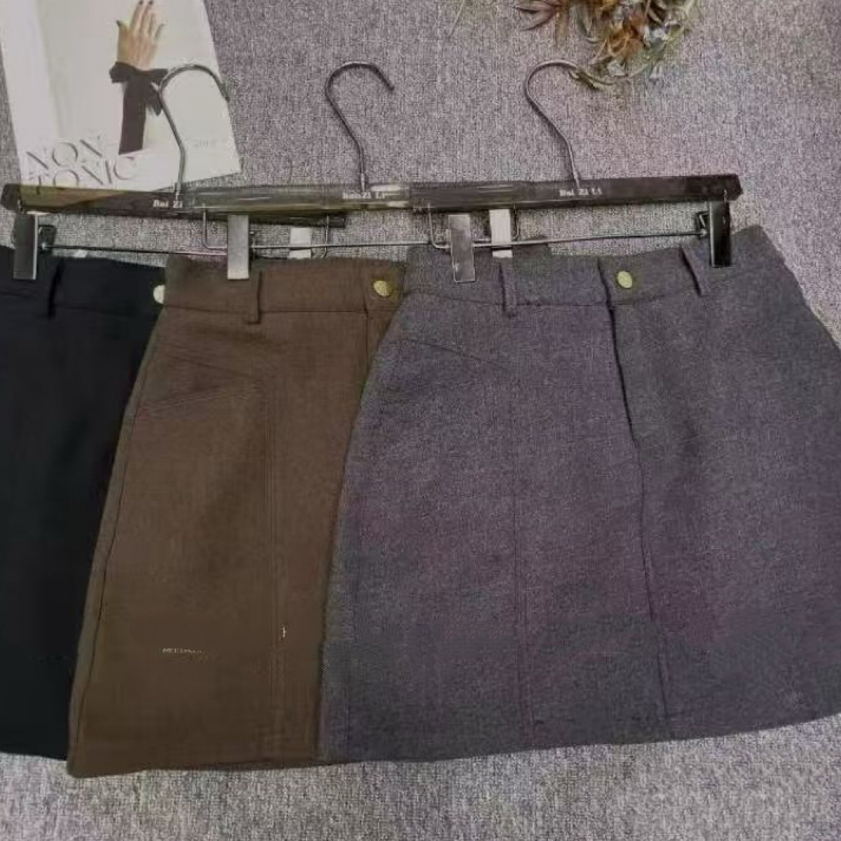 肉肉家*大码百搭显瘦羊毛裙半身裙