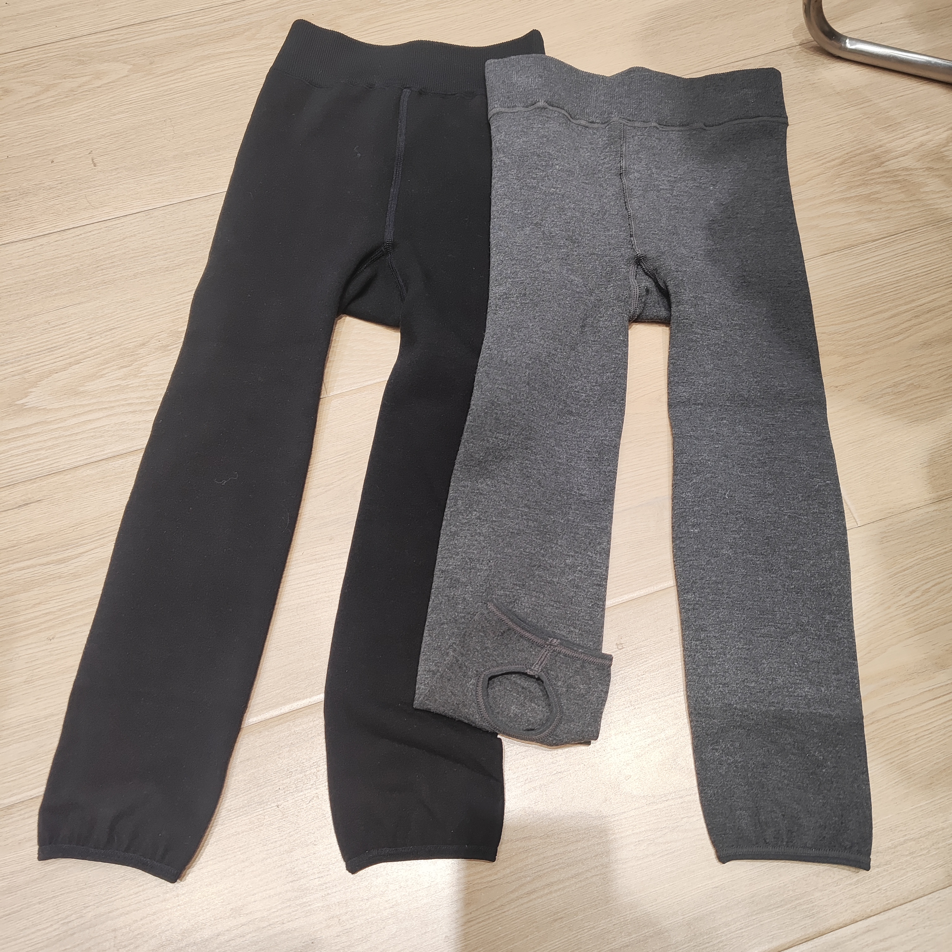 女士秋冬加绒加厚高腰紧身竖纹显瘦棉质弹力打底裤