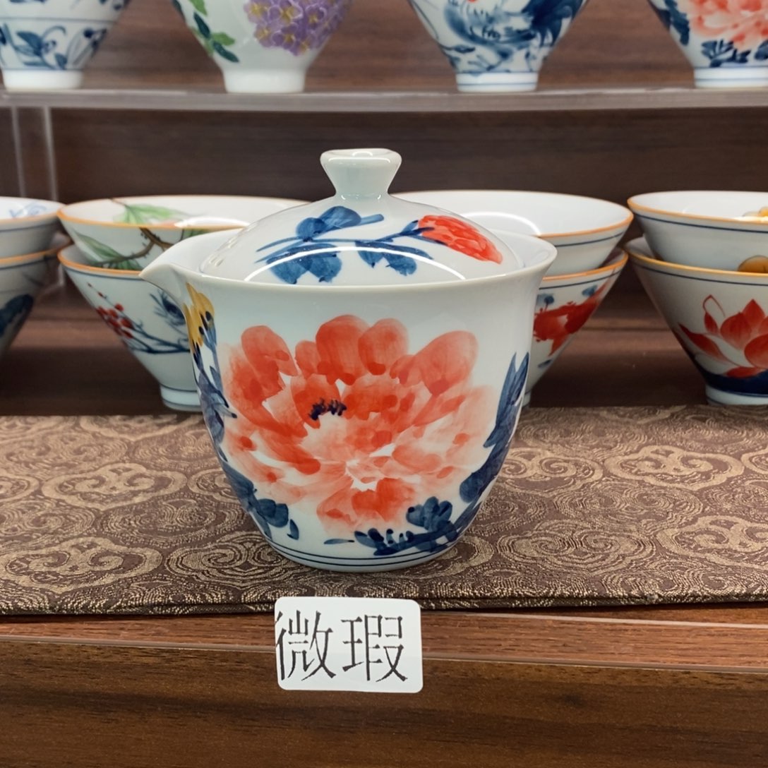 微瑕釉下彩纯手绘手工绘制