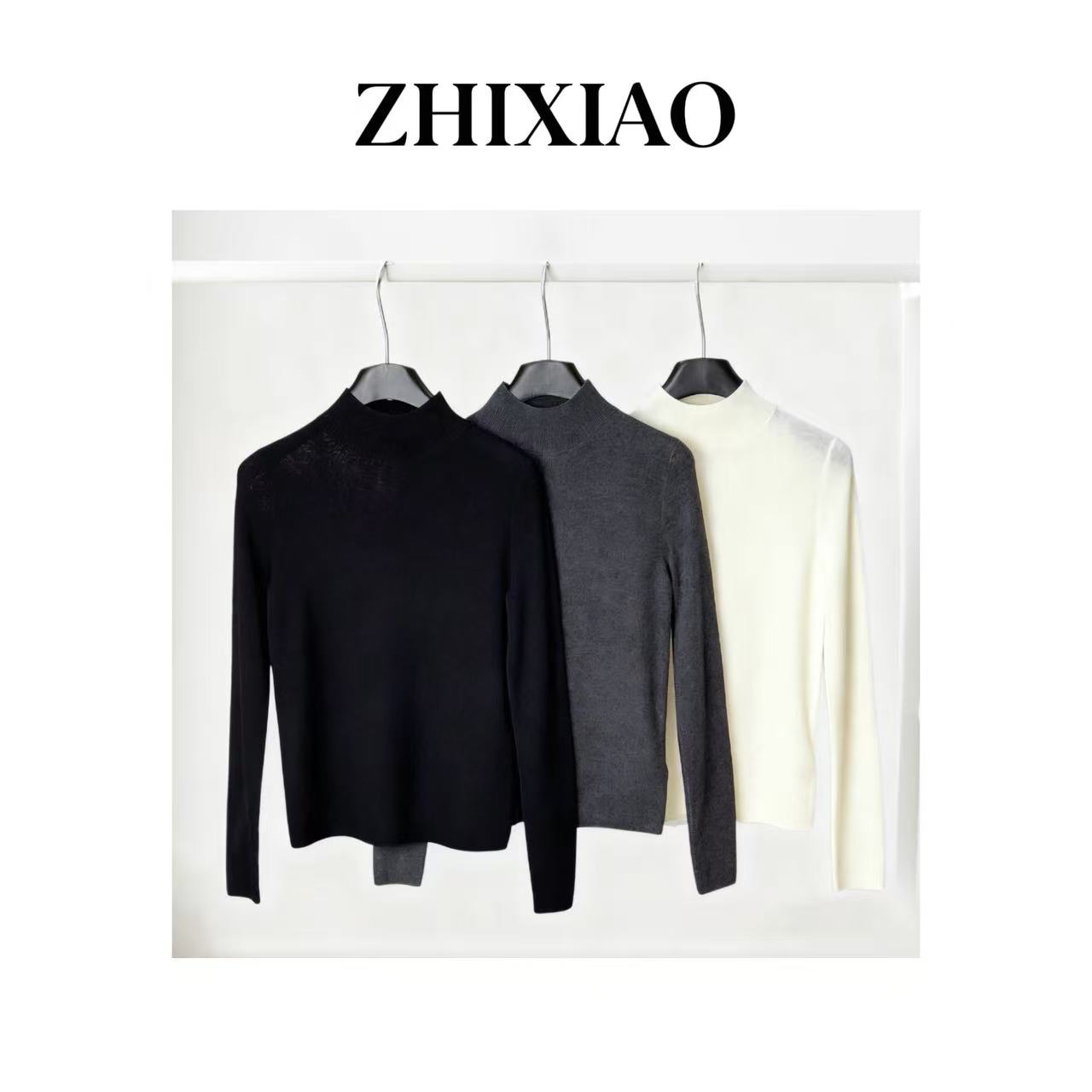 【ZHIXIAO】秋冬新款：极简针织打底上衣TR958