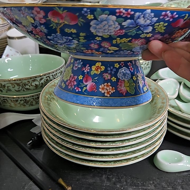 瓷片微瑕珐琅彩10寸1个果盘66666