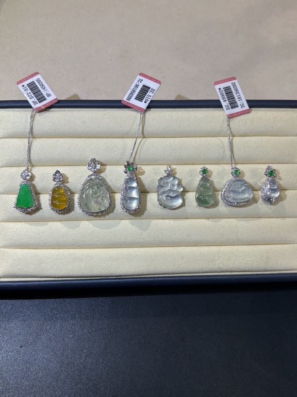 【彩虹盘】翡翠吊坠-多样性发一件-18K金镶嵌-CHP014|CXQ21