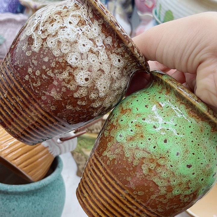 多肉绿植陶瓷花盆9.9包邮，有孔