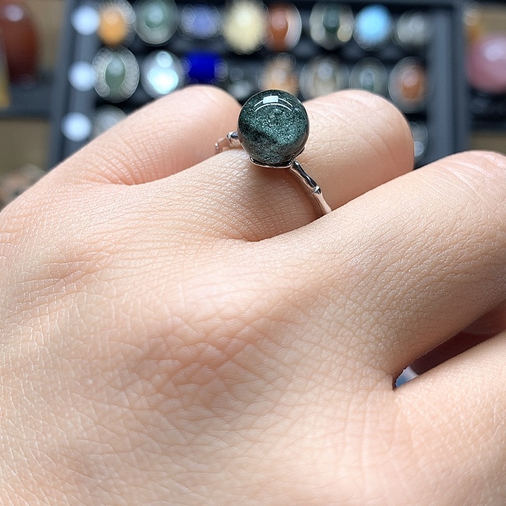 水晶水晶戒指银S925镶嵌