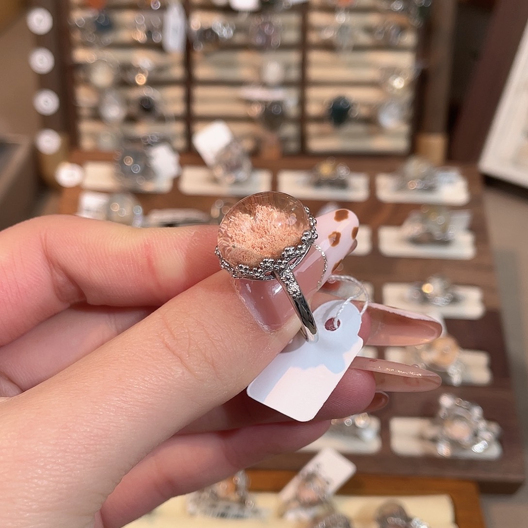 水晶戒指银S925镶嵌925银