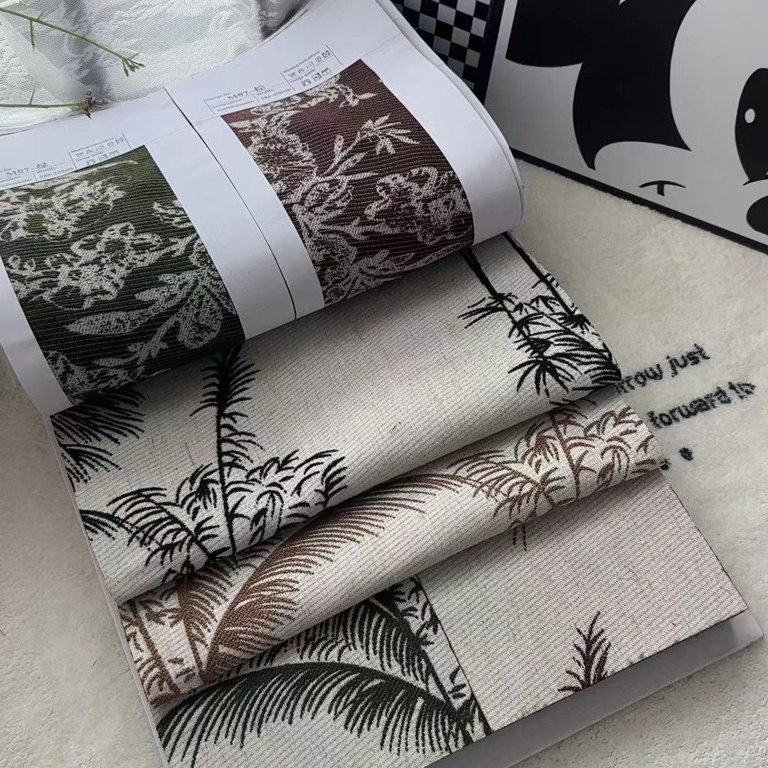 网红爆款双门幅棉麻提花窗帘样本