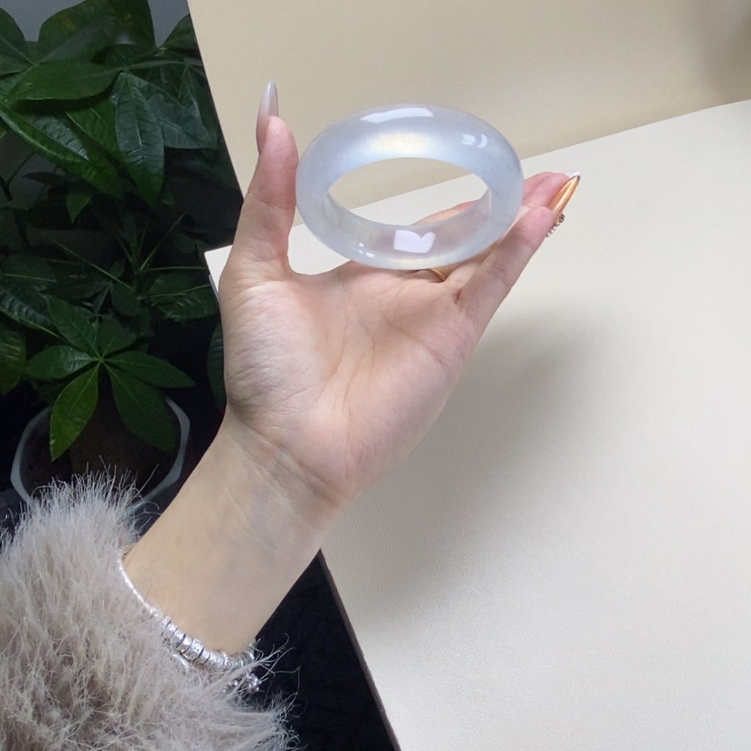 芒***冰玉时尚飘花手镯56芒果碎碎冰