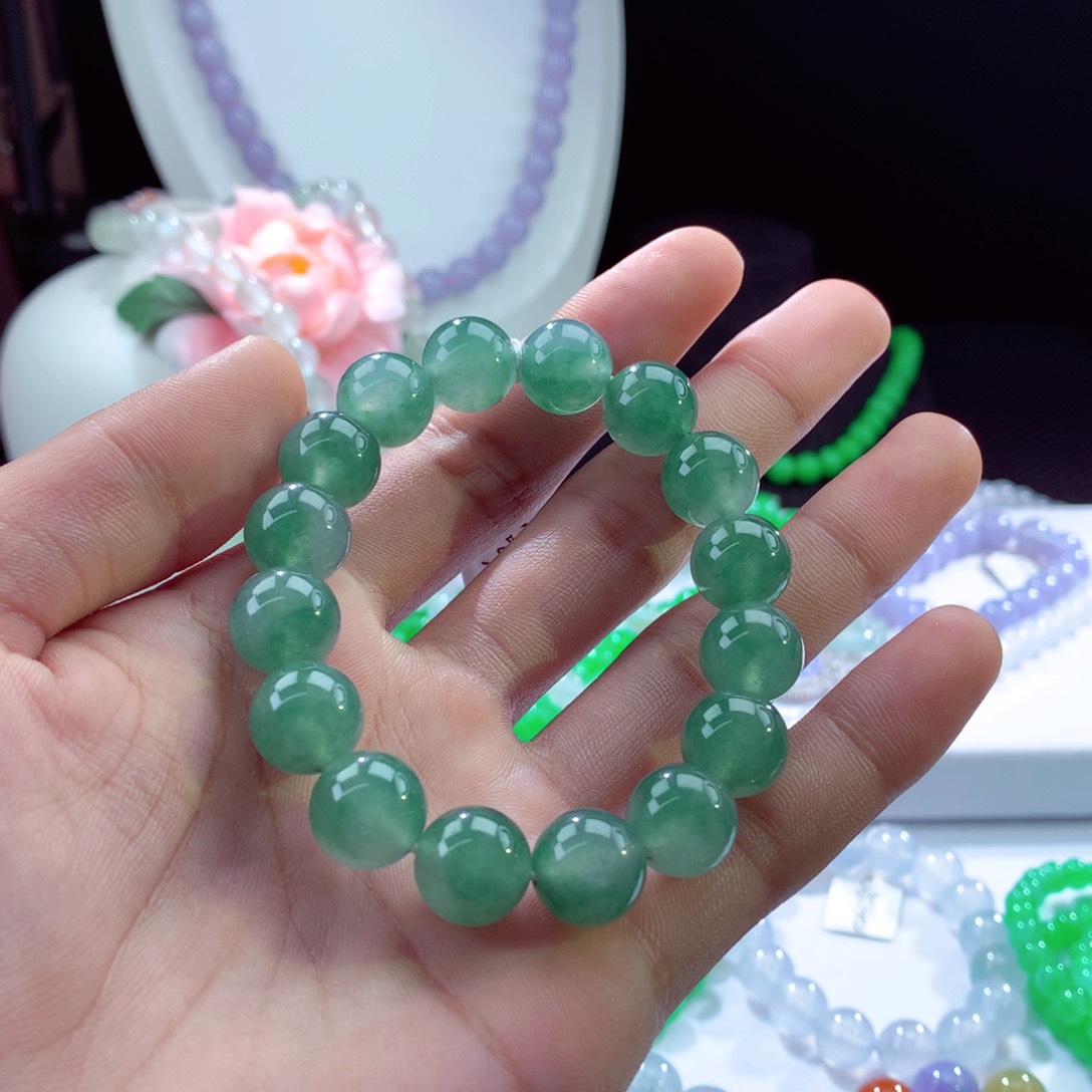 翡翠手链未镶嵌天然缅甸翡翠