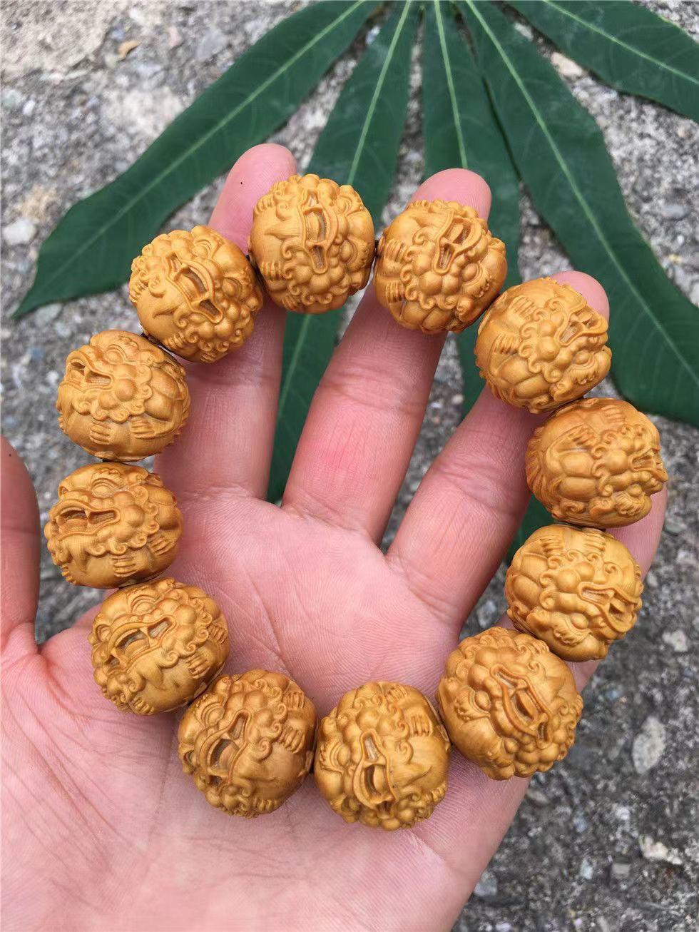 崖柏木雕手把玩物件貔貅手串招财开运创意实木雕刻饰品盘玩工艺品