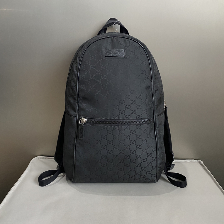 95新 GUCCI/古驰 古驰双g logo尼龙帆布双肩包背包zp195