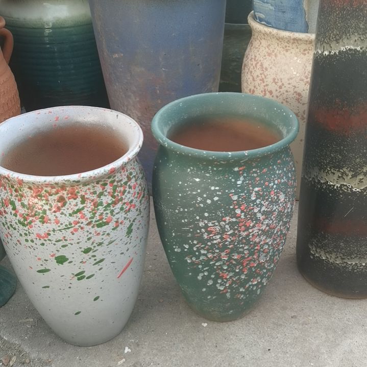 红陶口15高25两个盆