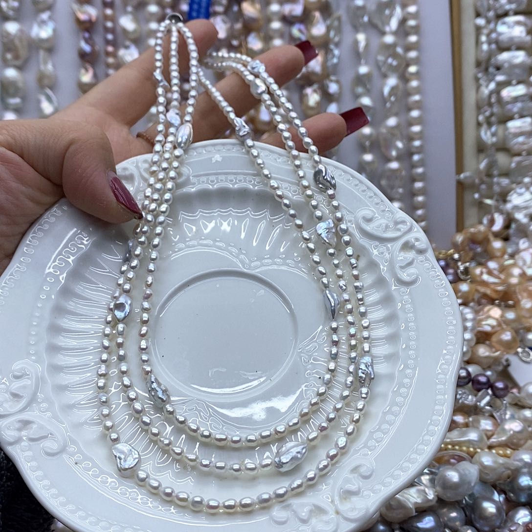 颈饰合金淡水珍珠