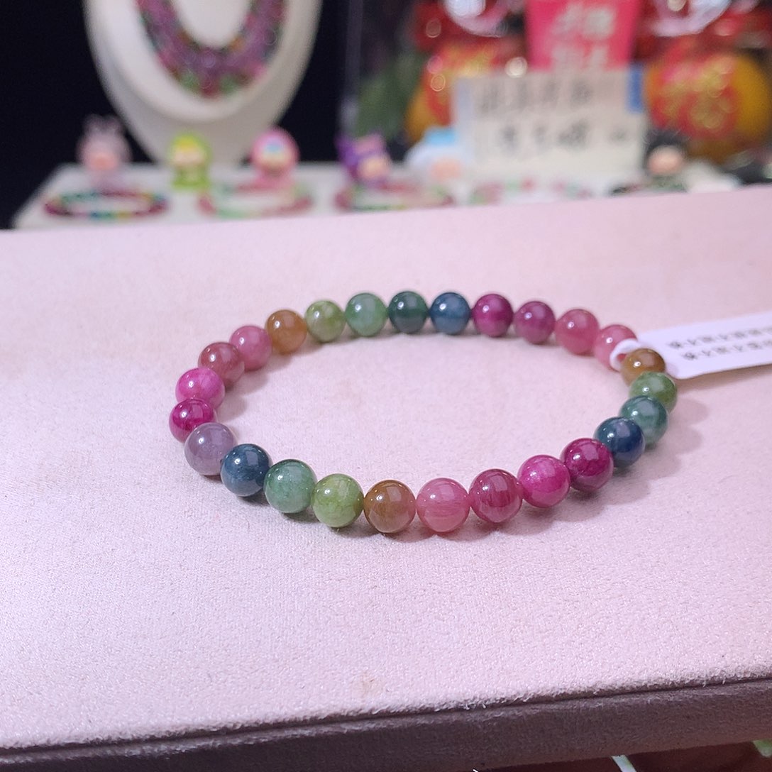 碧玺手链未镶嵌碧玺7m