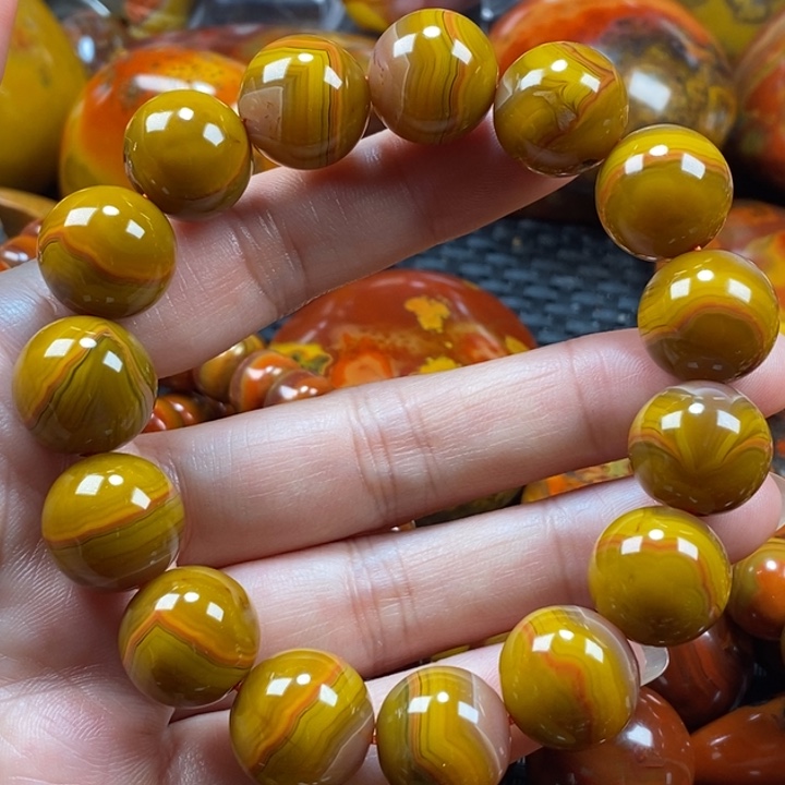 玛瑙/玉髓手串未镶嵌暖**面