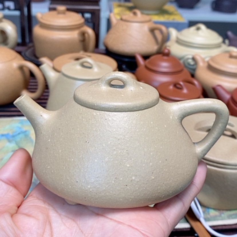 【闪购商品】紫砂茶壶梨皮绿泥半手工150毫升
