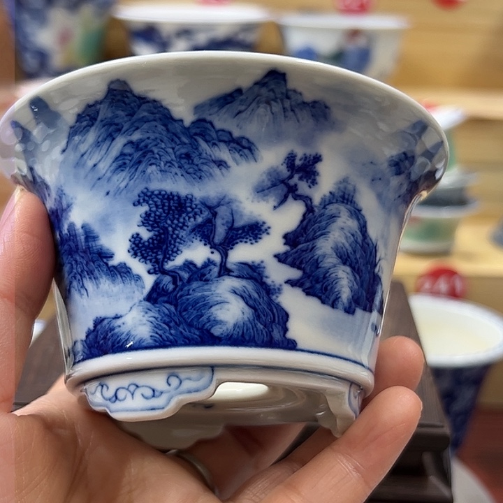 手工手绘陶瓷内口8.3高6.2