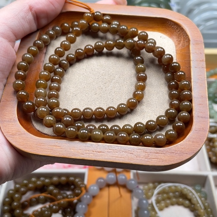 和田玉珠串6mm未镶嵌