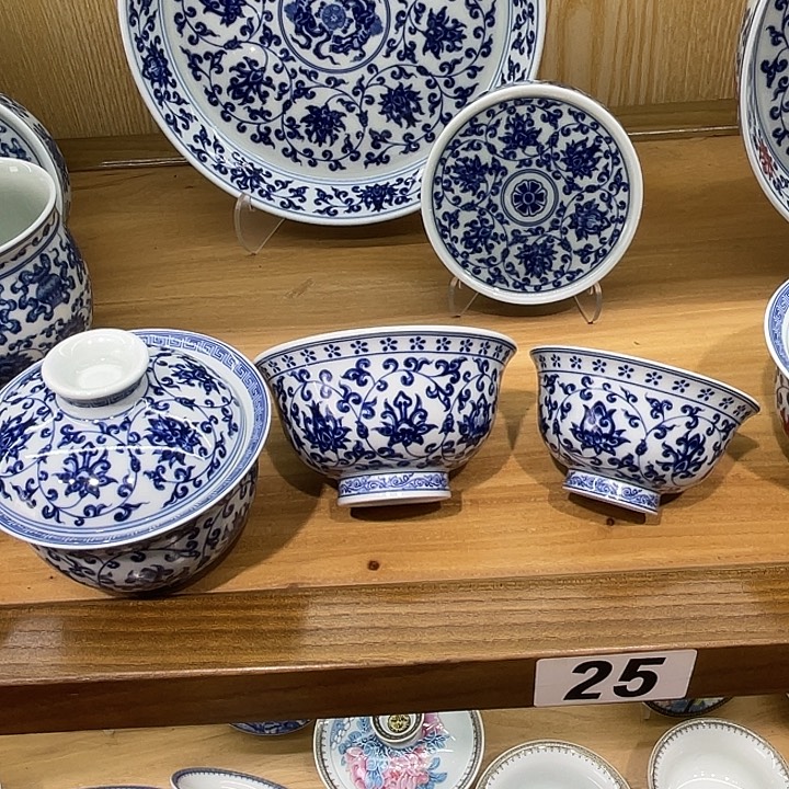 阿***善青花缠枝莲5件套茶具
