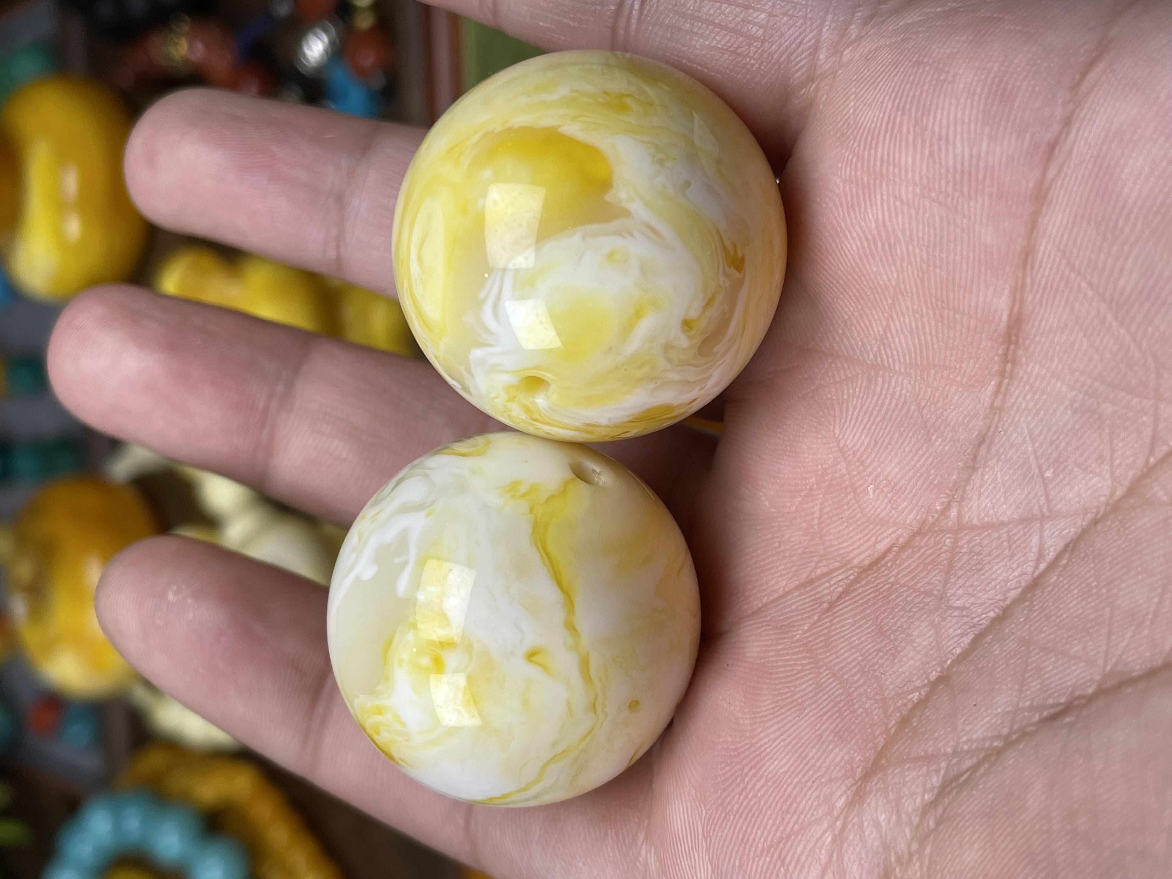 30MM金瓷白圆珠1颗