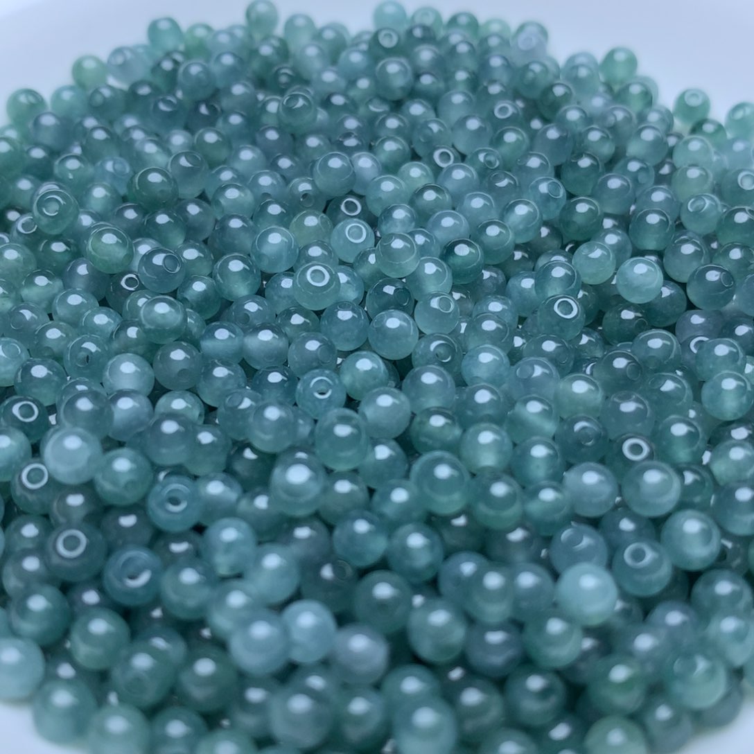 【闪购商品】翡翠手链未镶嵌卡3.5冰透蓝水100个