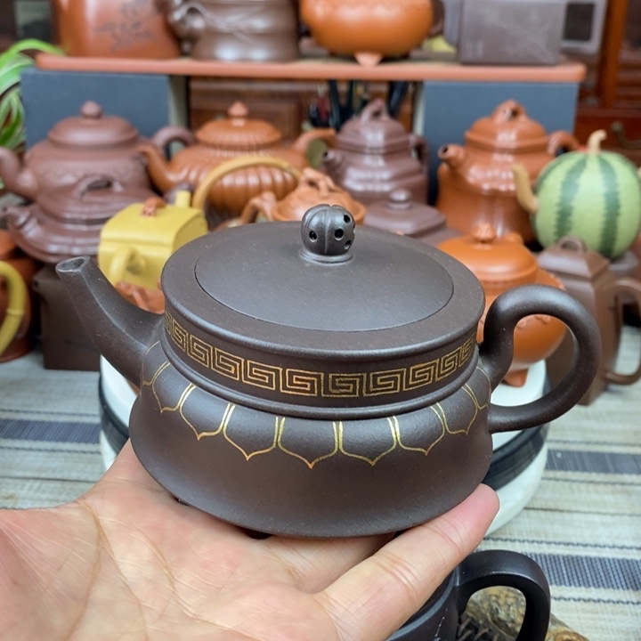 紫砂茶壶禅玉250cc原矿一厂老紫泥特价