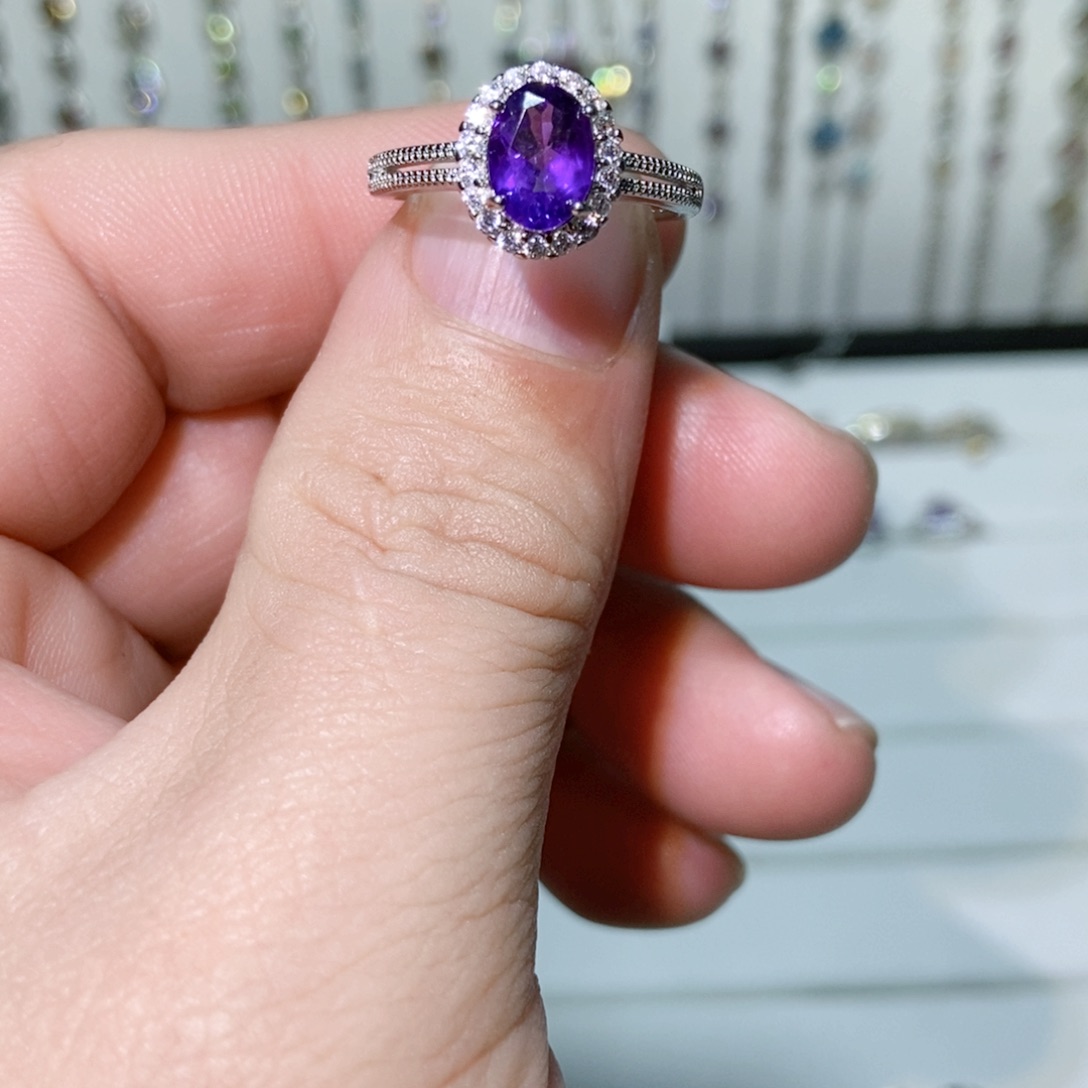 紫晶珠宝半成品银S925镶嵌