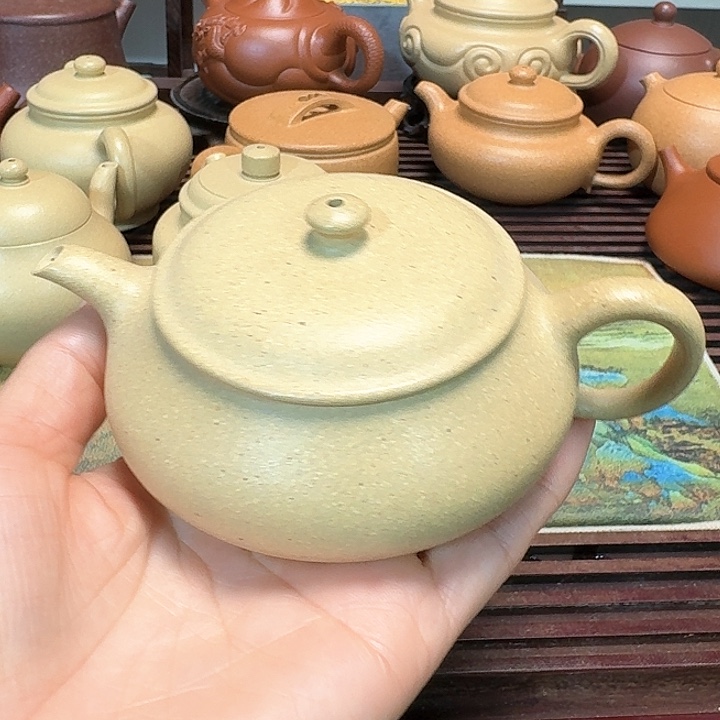 紫砂茶壶本山绿泥微暇