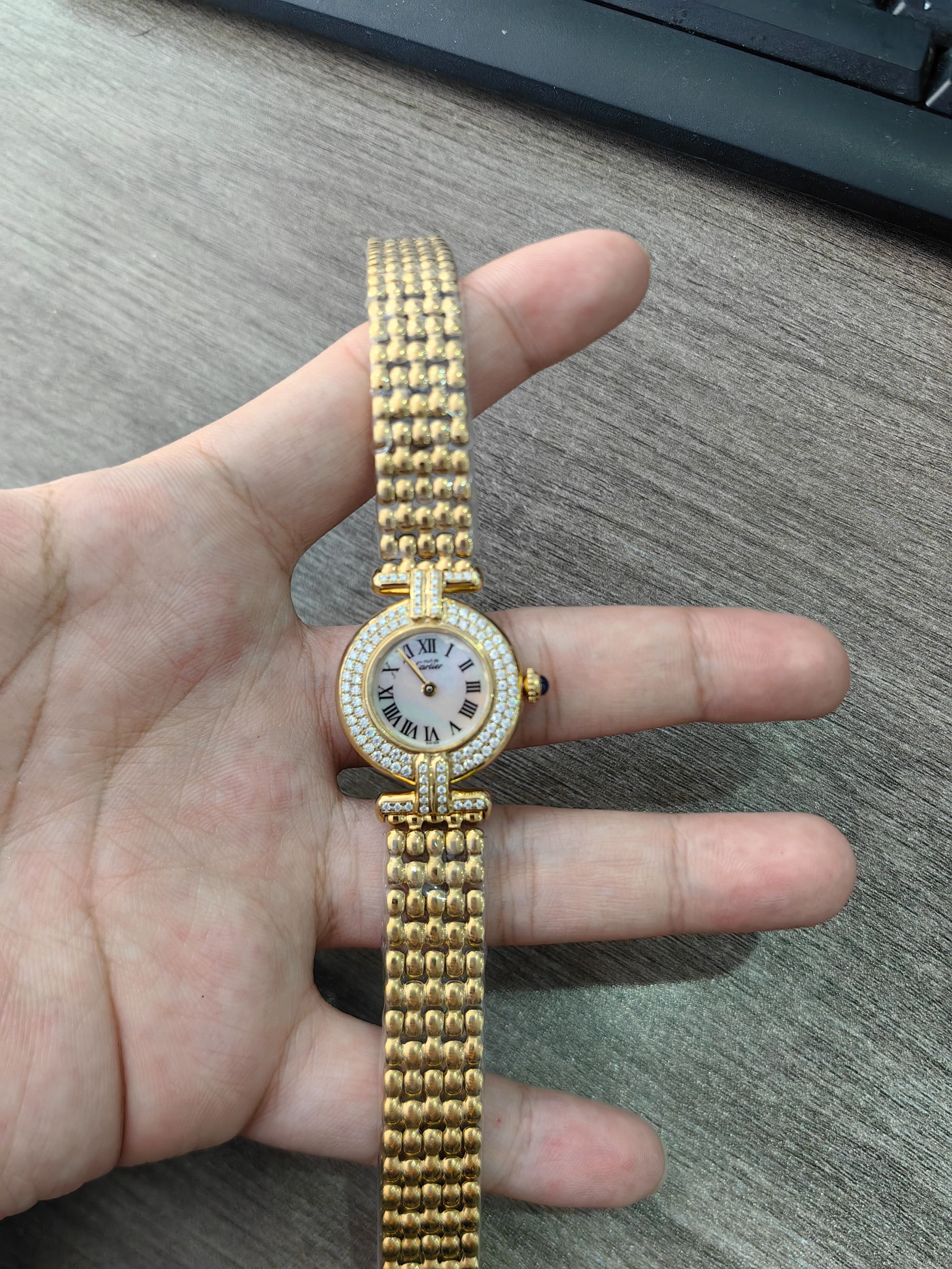 95新 Cartier/卡地亚 24mm 卡地亚小旋风后镶钻石英女士腕表