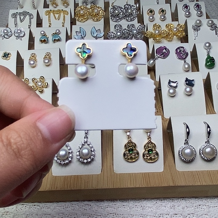 银S925镶嵌淡水珍珠耳饰