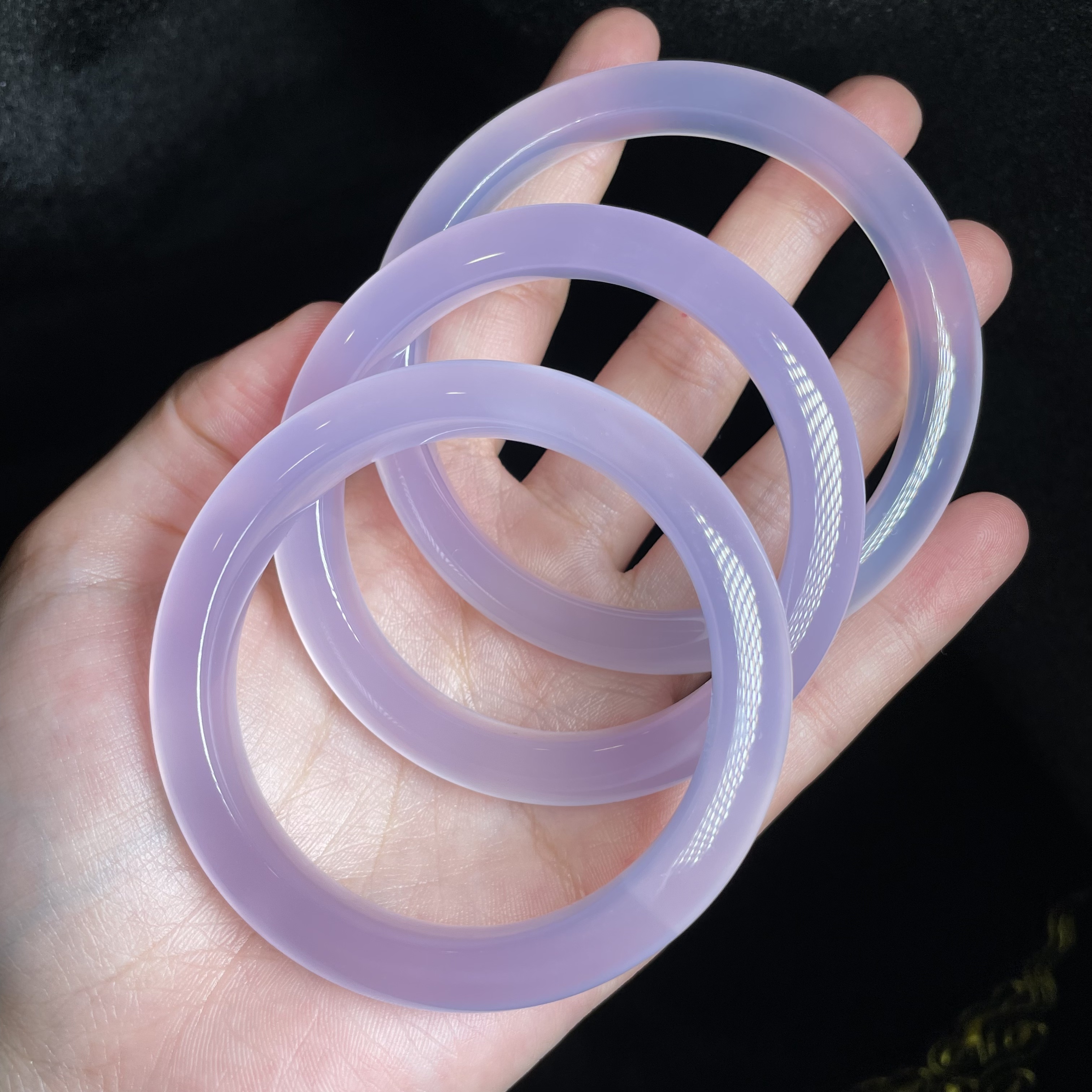 L【玉氏珠宝】紫罗兰玉髓手镯 多样性发一 CAN3320002