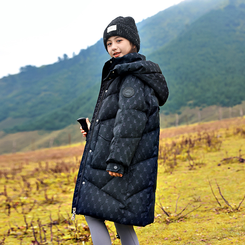 2025新款女童羽绒服中长款加厚韩版长款过膝洋气冬装连帽外套