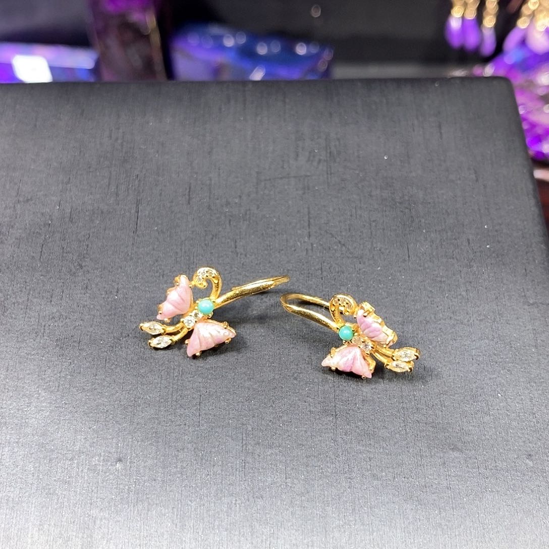 苏纪石（舒俱来）银S925镀金镶嵌南非舒俱来蝴蝶戒指