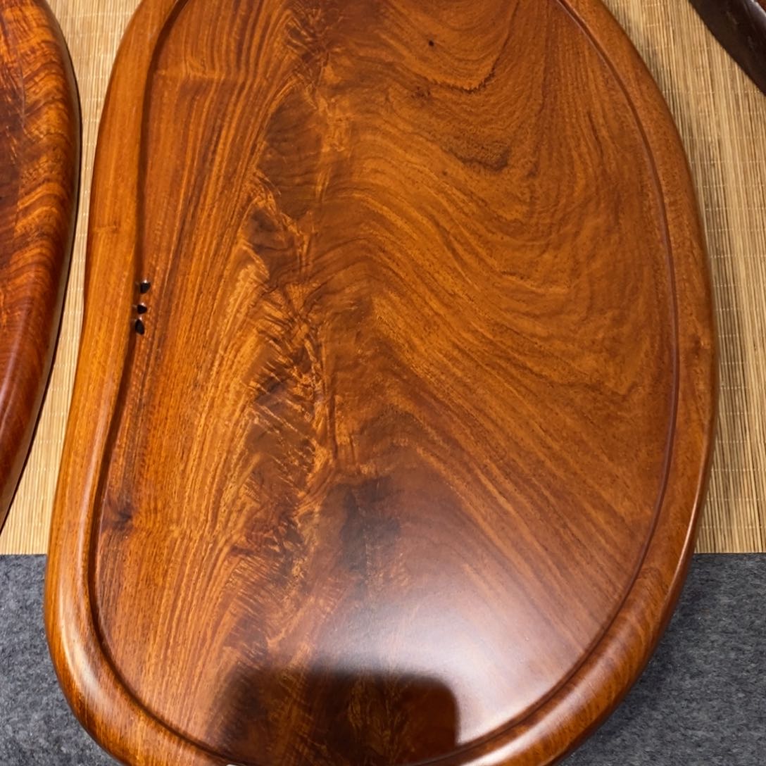 54×34缅甸红花梨特纹茶盘