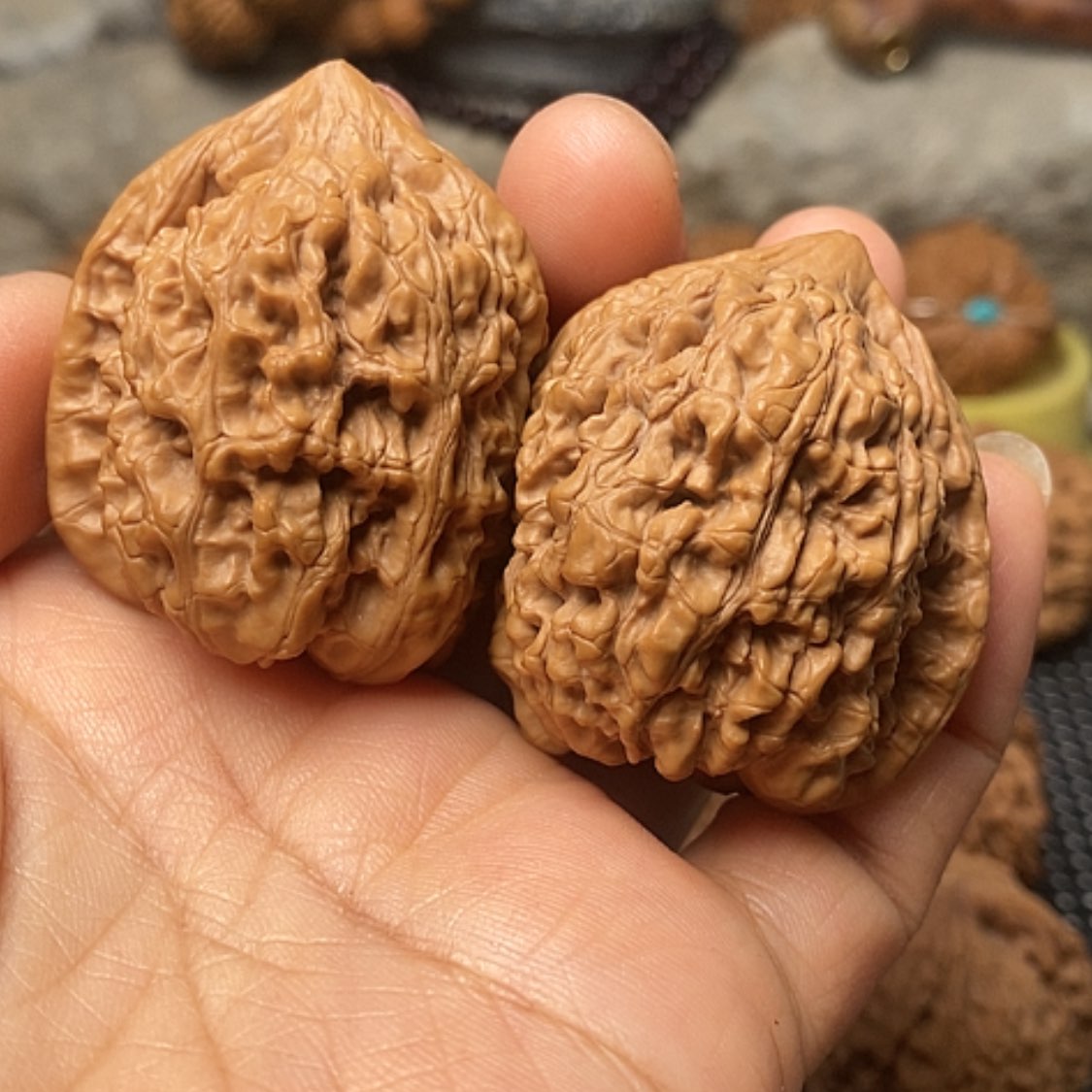 【闪购商品】文玩核桃把件麒麟官帽双胞胎异型