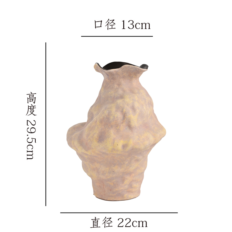【莫奈紫-异形禅意花瓶】无孔陶瓷花瓶干花鲜花客厅插花摆件