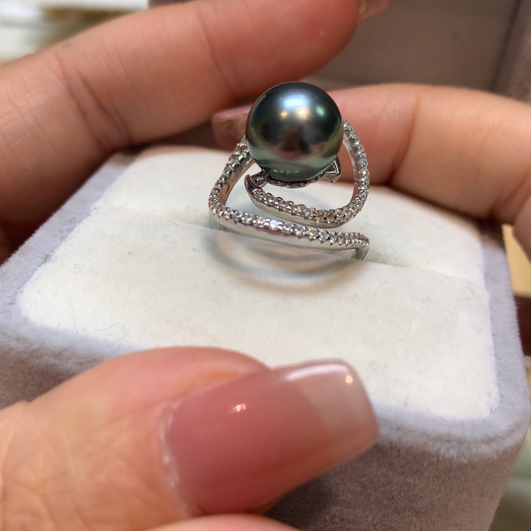 海水珍珠戒指银S925镶嵌