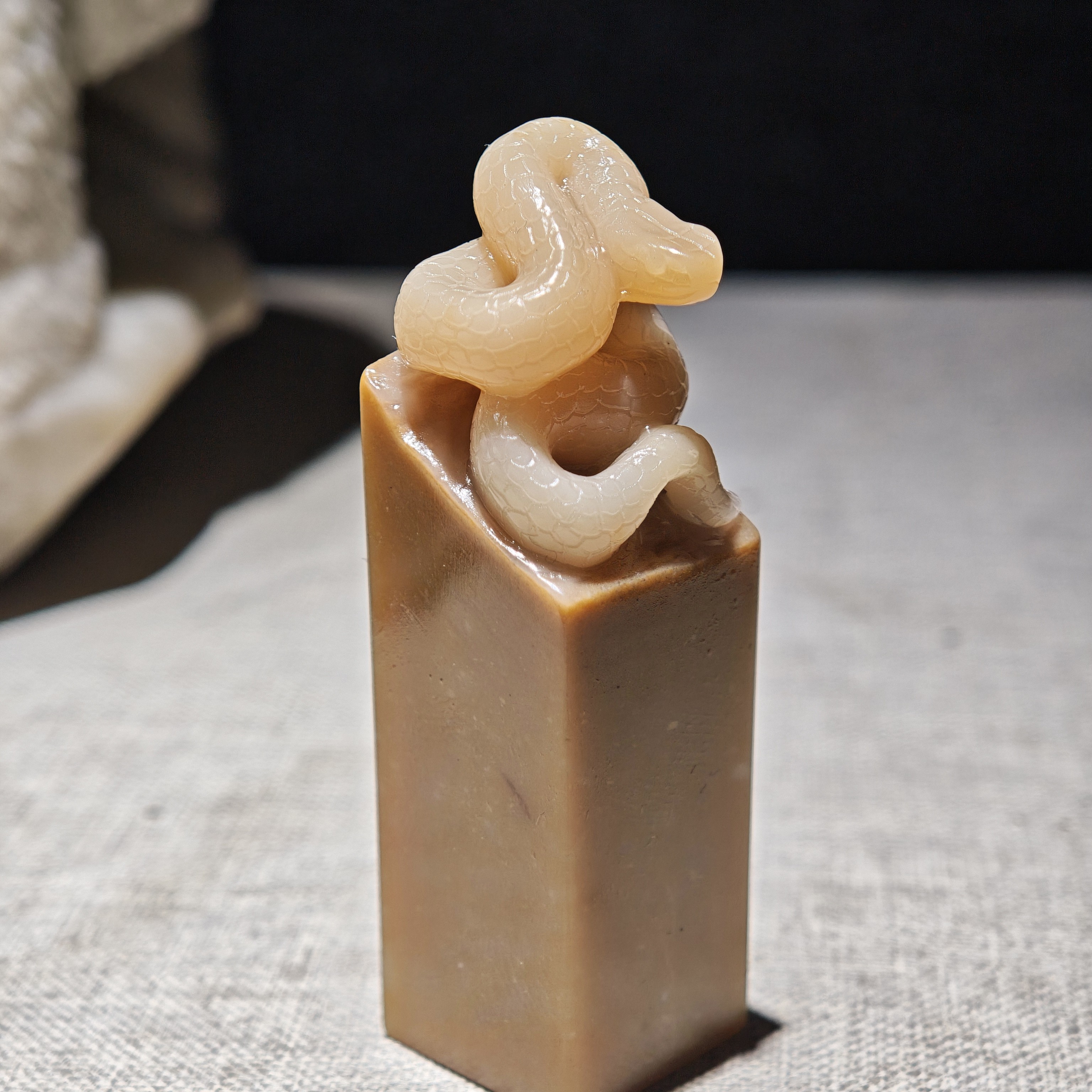 生肖蛇印章 俏色俏雕，篆刻佳品