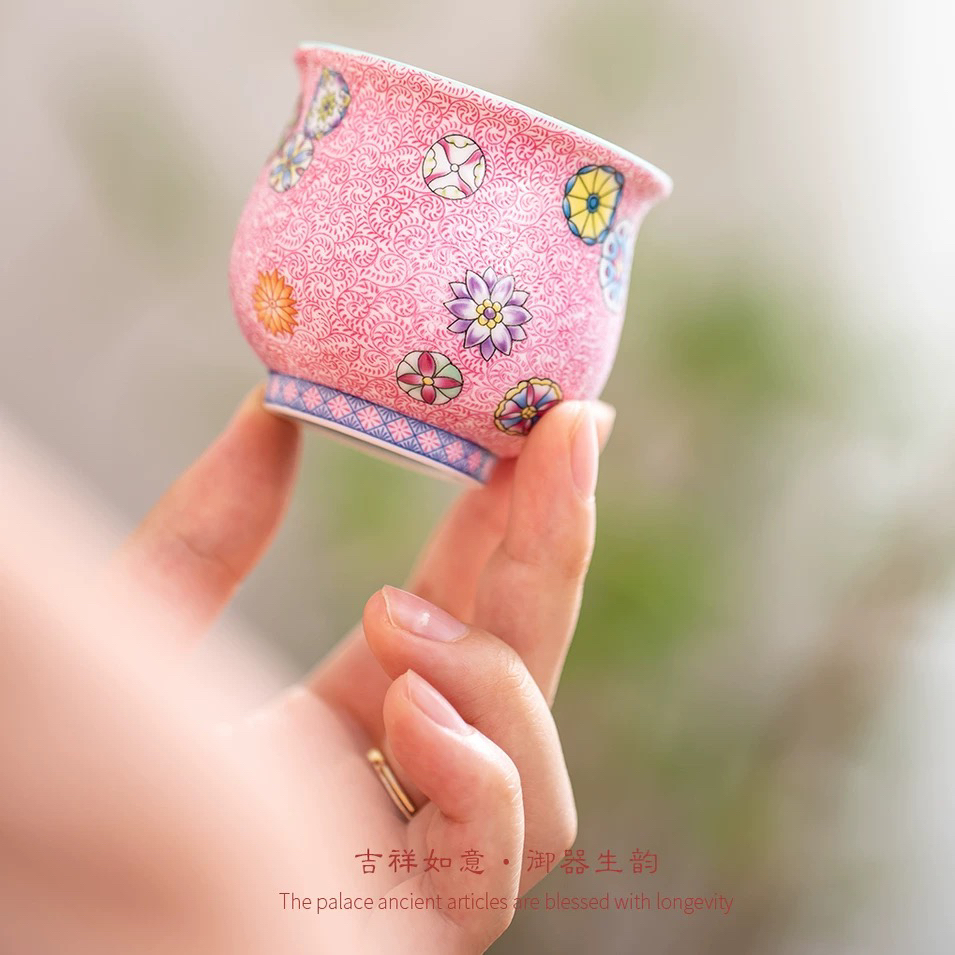 春风拾光 吉祥如意•水缸杯 景德镇手工 珐琅彩精美礼品 家用送礼