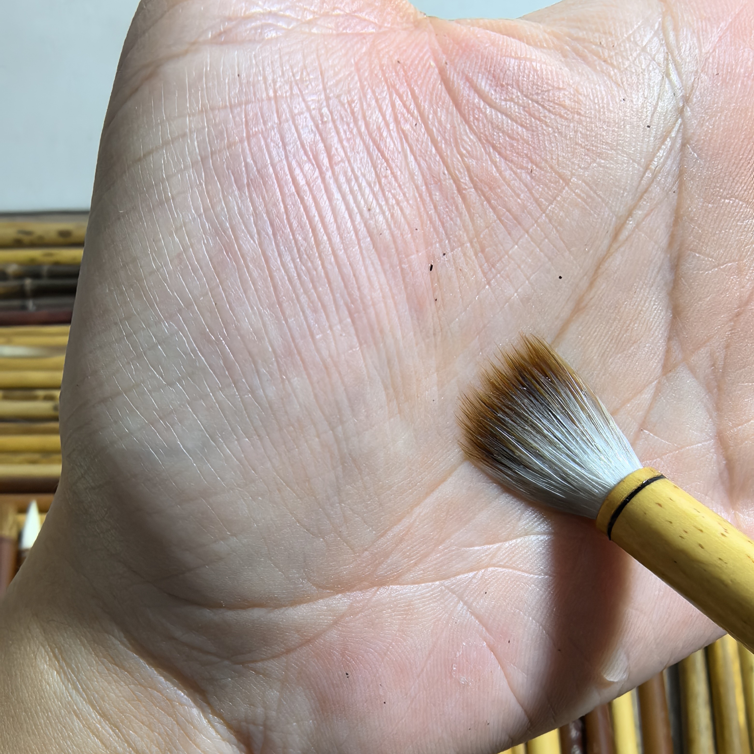 居安   狸狼羊纯毛料兼毫 出锋2.3 口径 0.7 适合1-4厘米左右的字