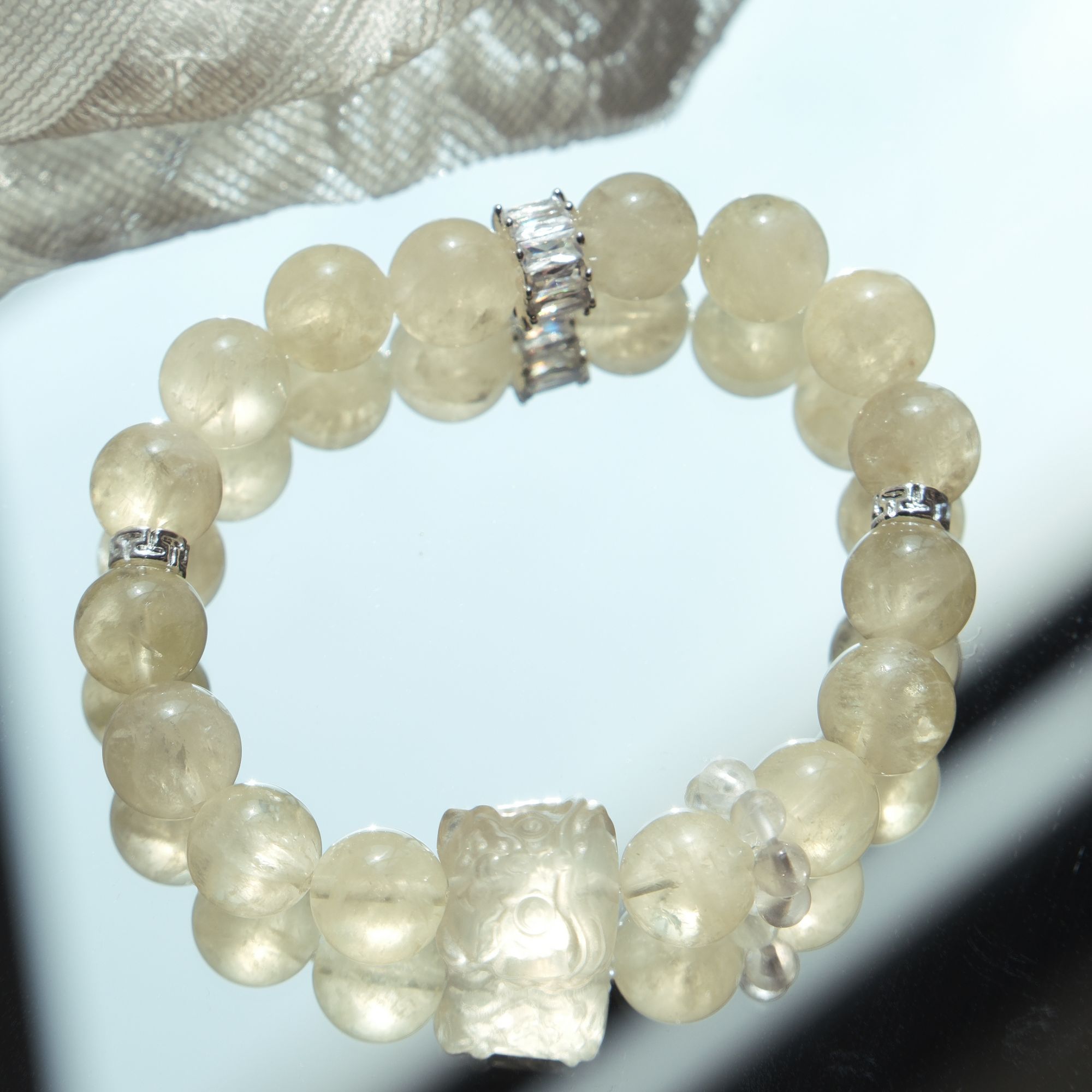 【暴富碎碎冰】柠檬黄水+柠檬醒狮+跑环DIY自制手工手串