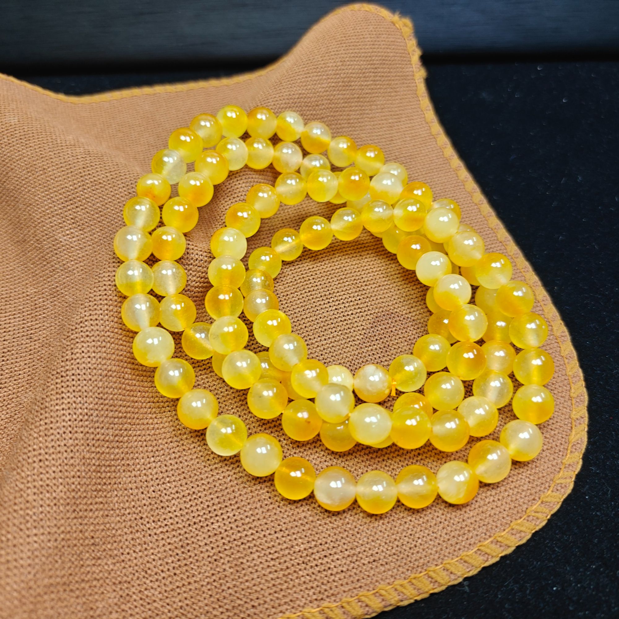 [停业清货]冰黄飘花缅甸天山翠8m佛珠108-319-多样性发一