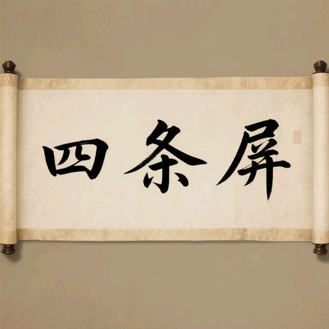 四条屏挂画书法四条屏挂毛笔字画适合办公室书房茶室客厅装饰挂墙