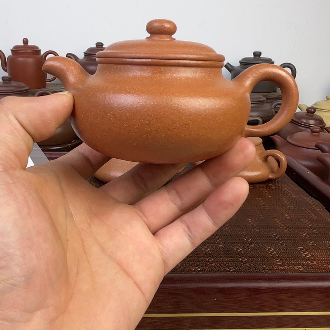 紫砂茶壶完美全手桃花泥仿古
