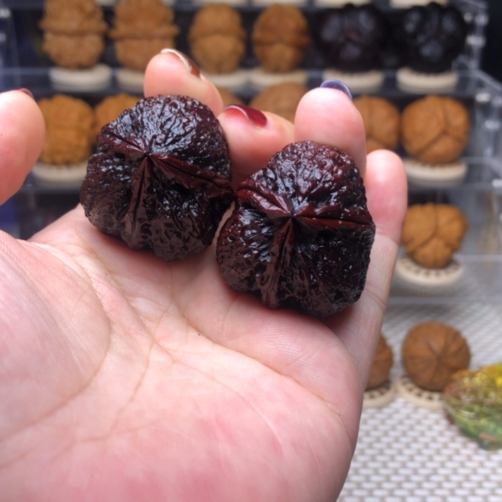 把件文玩核桃15鱼子纹三棱34+